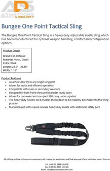 Bungee One Point Tactical Sling