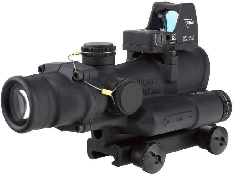 Trijicon 4x32 ACOG LED Illuminated Scope and 3.25 MOA Red Dot Type 2 LED RM01 Sight Kit